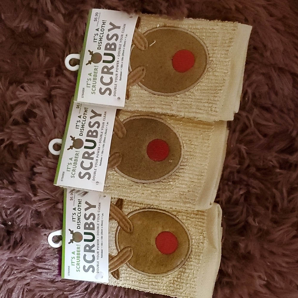 Scrubsy Lot of 3 Deer Dishcloths' NWT
